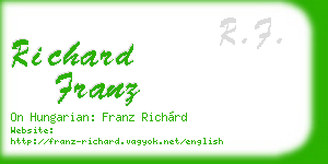 richard franz business card